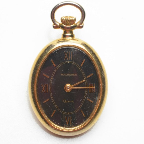 Bucherer Ladies Pendant Gold Watch -Vintage-needs battery